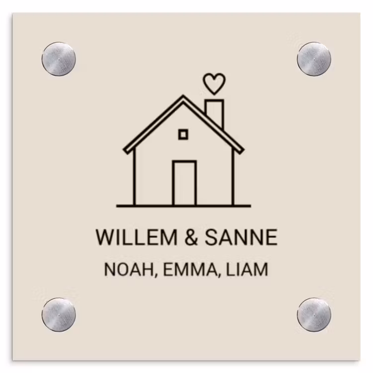 Plaque nominative - Illustration de maison - Classique — 1