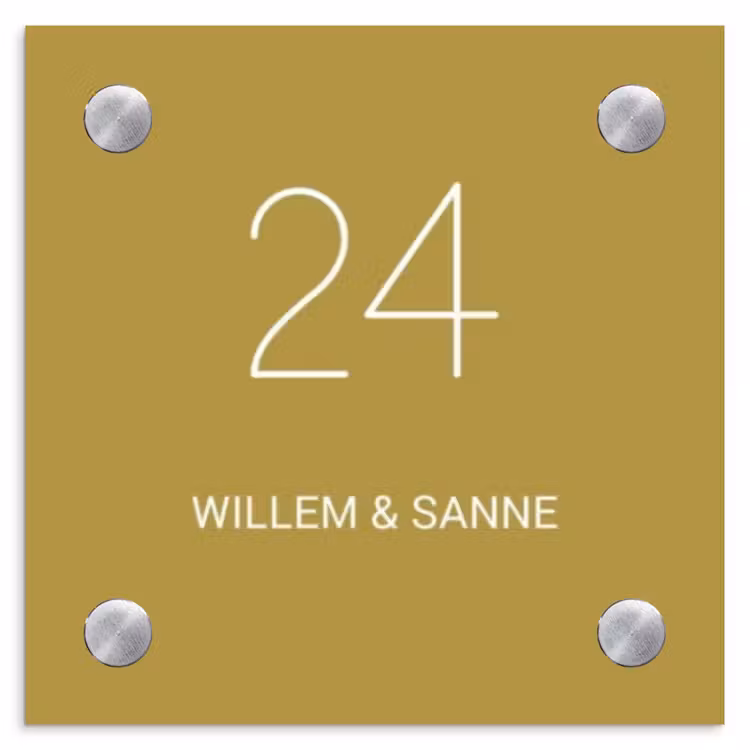 Plaque nominative - Jaune ocre - Classique — 1