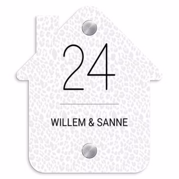 Plaque nominative - maison Gris clair léopard - Classique — 1