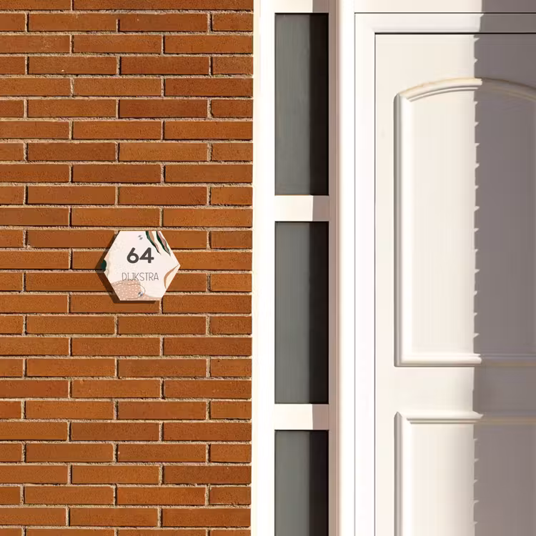 Plaque nominative -  hexagon Abstrait - Points - Moderne — 2