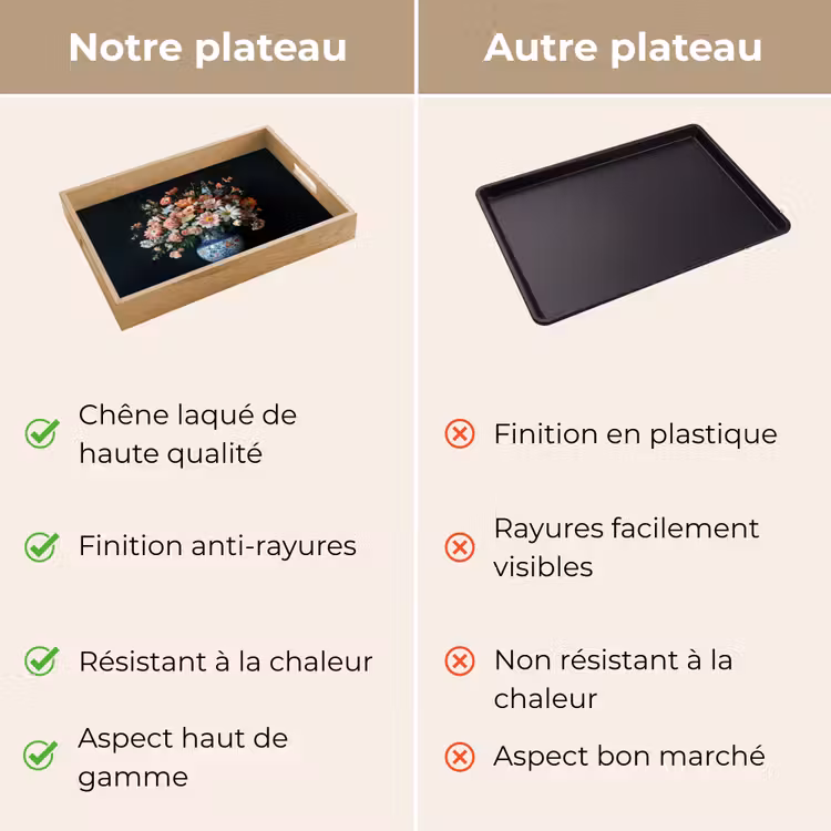 Plateau - Bois - Vase - Couleurs - Fleurs — 3