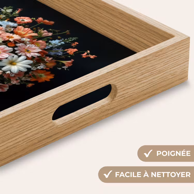 Plateau - Bois - Vase - Couleurs - Fleurs — 5