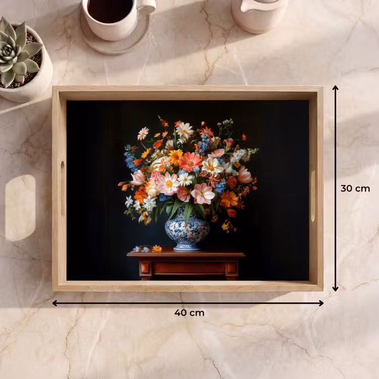 Plateau - Bouquet - Rose - Vase — 9