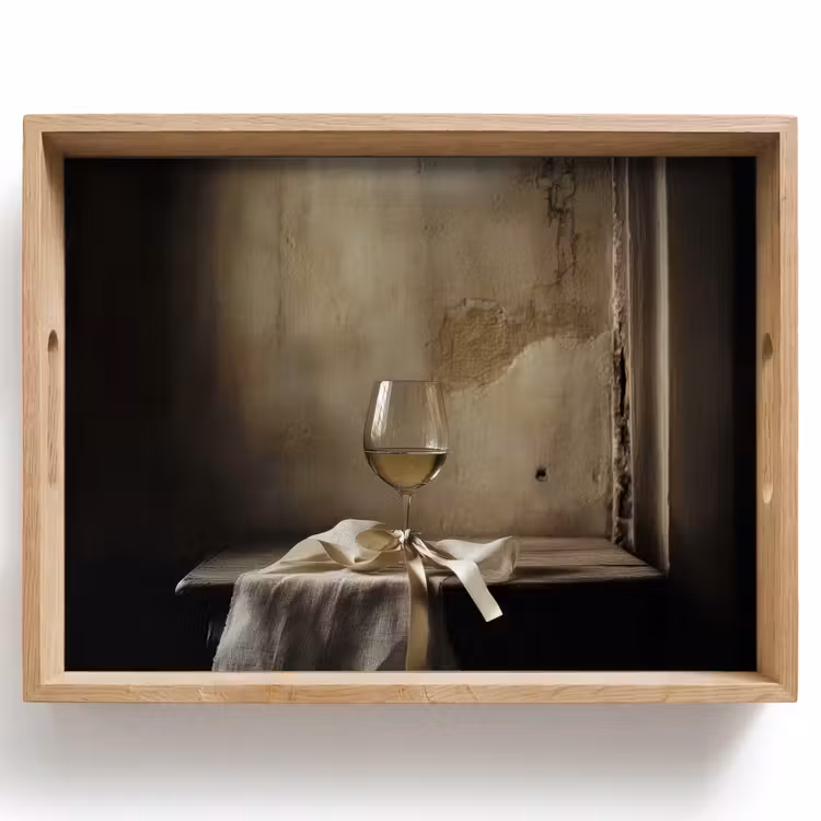 Plateau - Bow - Beige - White - Wine — 1
