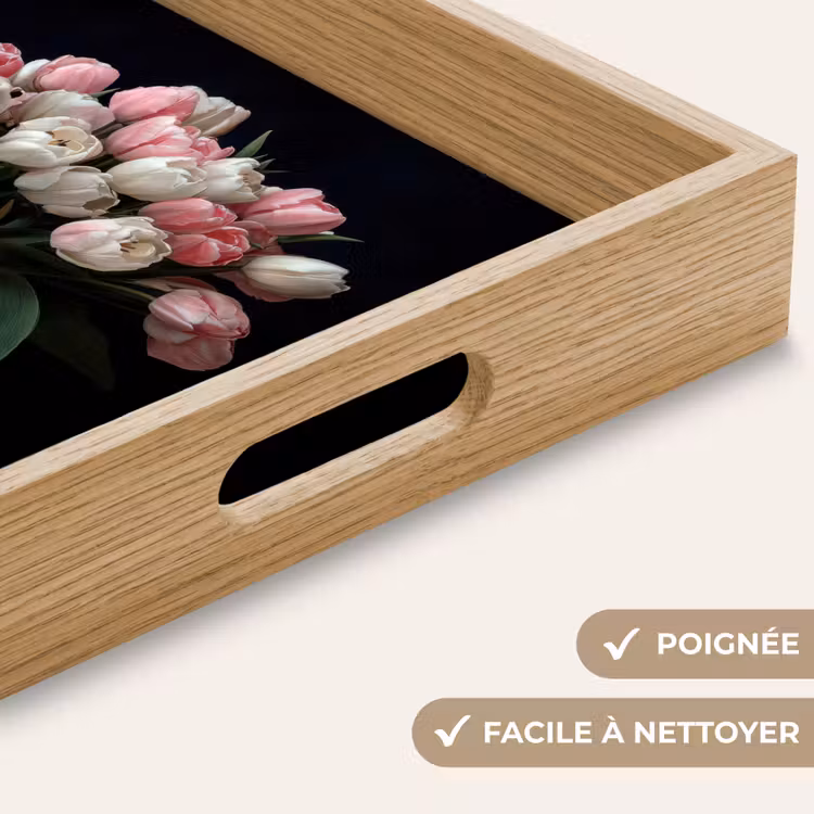 Plateau - Fleurs - Rose - Tulipes - Vase — 5