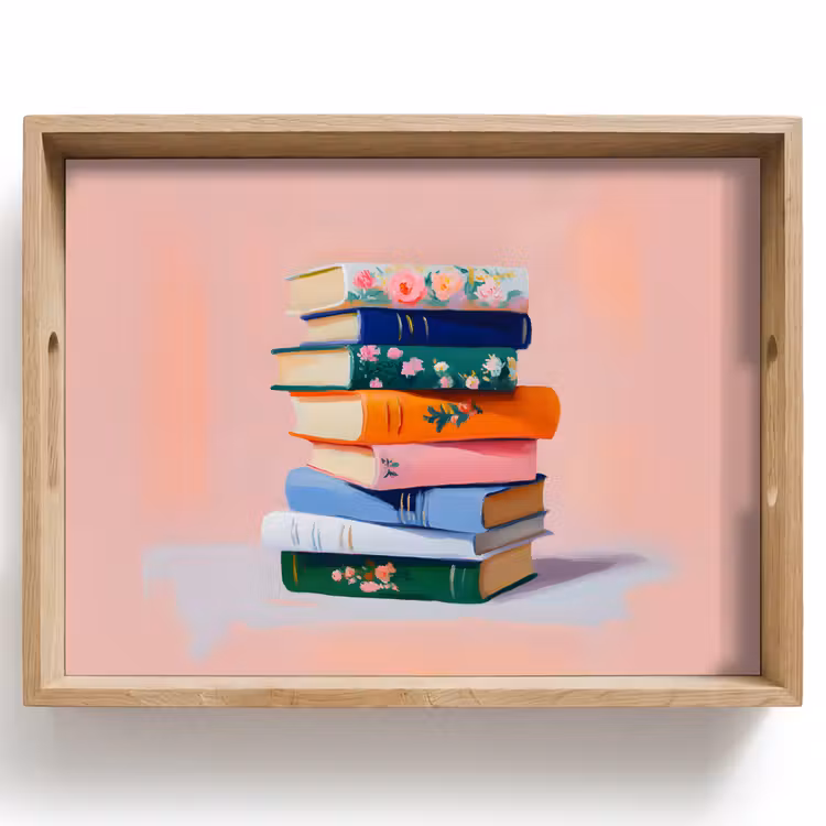 Plateau - Livres - Pile - Coloré — 1