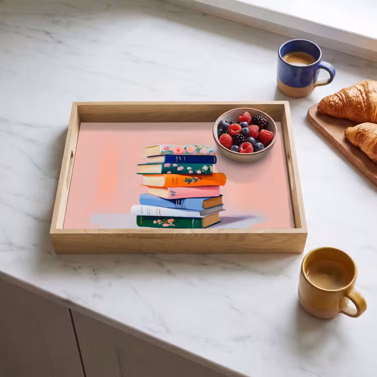 Plateau - Livres - Pile - Coloré — 4