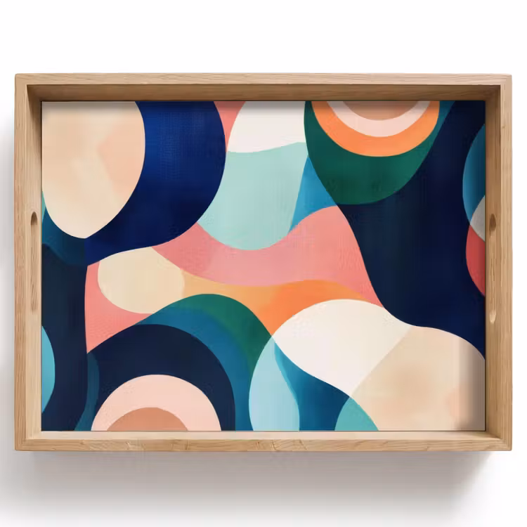 Plateau - Abstrait - Bleu - Rose — 1