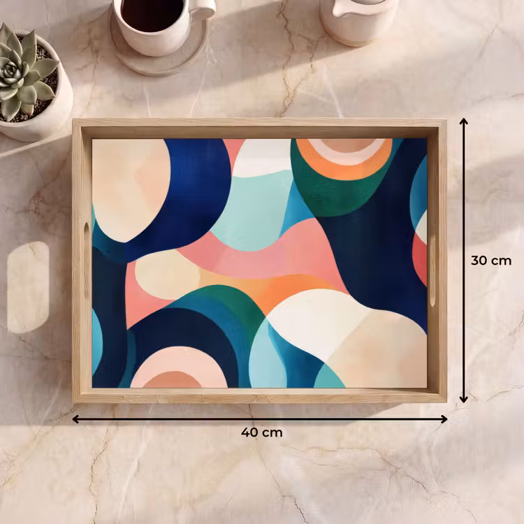 Plateau - Abstrait - Bleu - Rose — 9