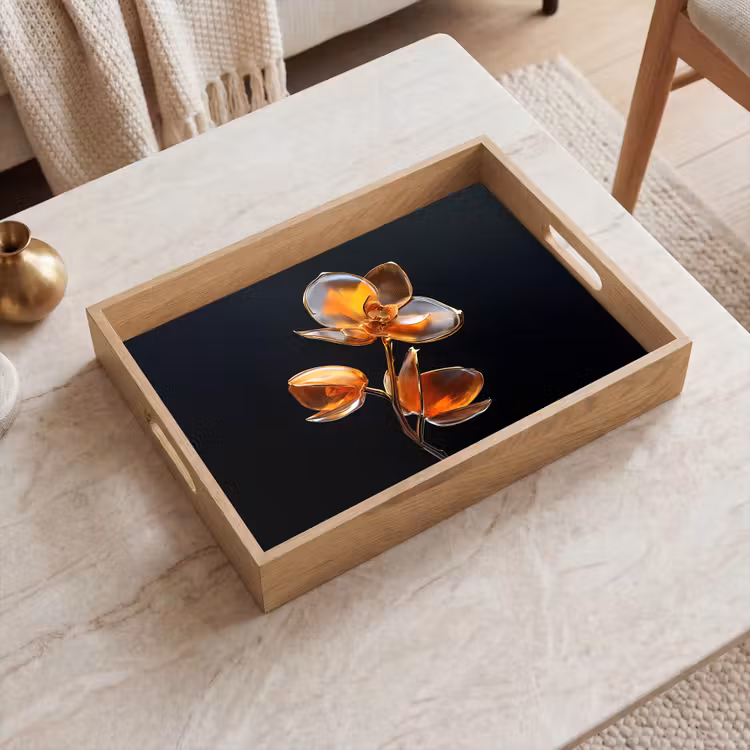Plateau - Fleur - Orchidée - Orange — 2