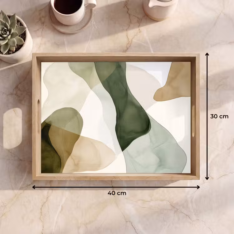 Plateau - Japandi - Abstrait - Vert — 9