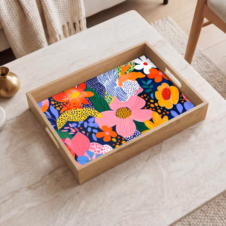 Plateau - Coloré - Fleurs - Abstrait - Points — 2