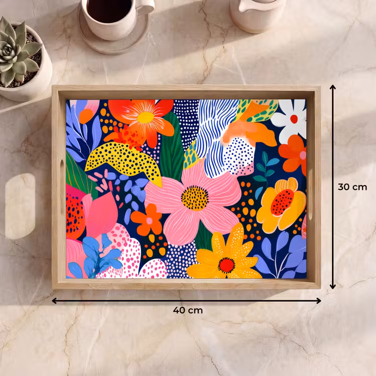 Plateau - Coloré - Fleurs - Abstrait - Points — 9