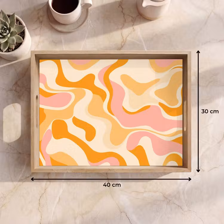 Plateau - Abstrait - Ondulé - Orange — 9