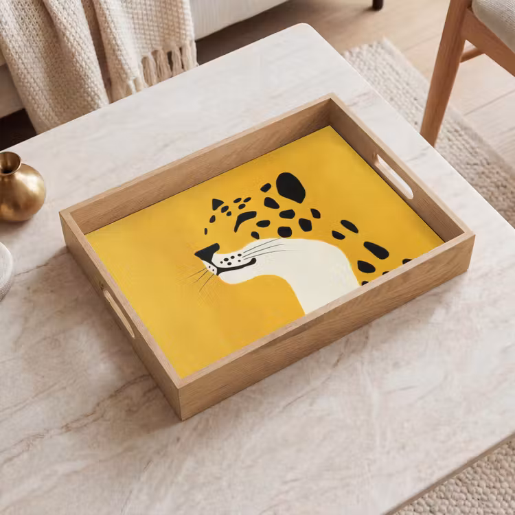 Plateau - Guépard - Illustration - Jaune — 2