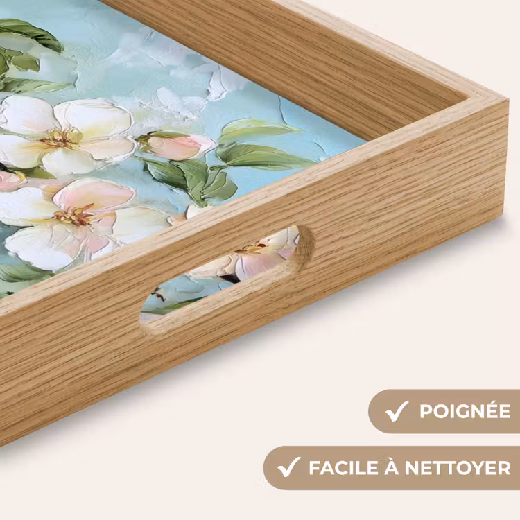 Plateau - Fleur - Feuilles - Bleu clair — 5