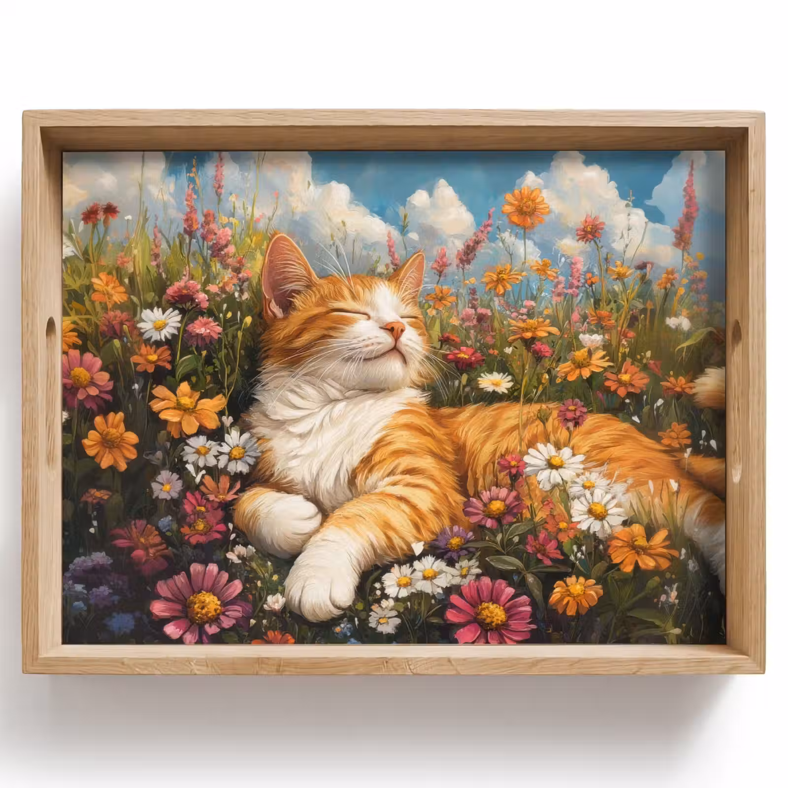 Plateau - Chat - Fleurs - Relax — 1