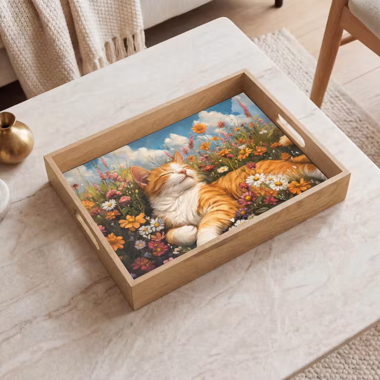 Plateau - Chat - Fleurs - Relax — 2