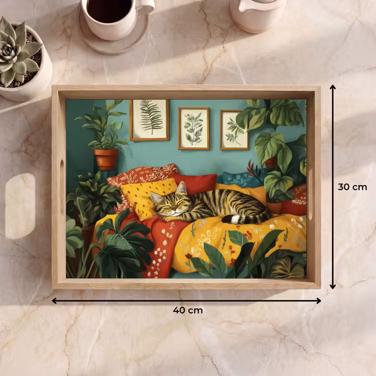 Plateau - Chat - Plantes - Vert — 9