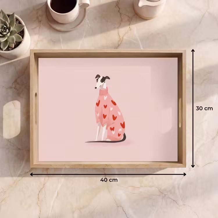 Plateau - Chien - Coeurs - Rose — 9