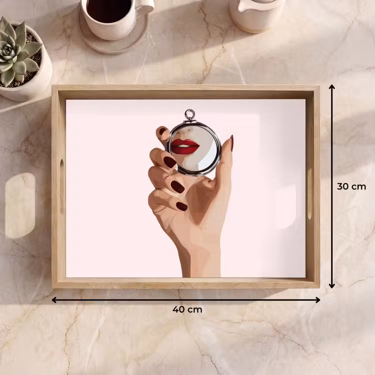 Plateau - Miroir - Lèvres rouges — 9