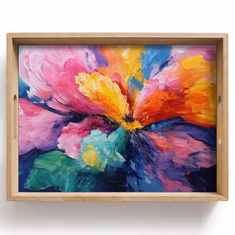 Plateau - Explosion de fleurs - Multicolore - Moving — 1