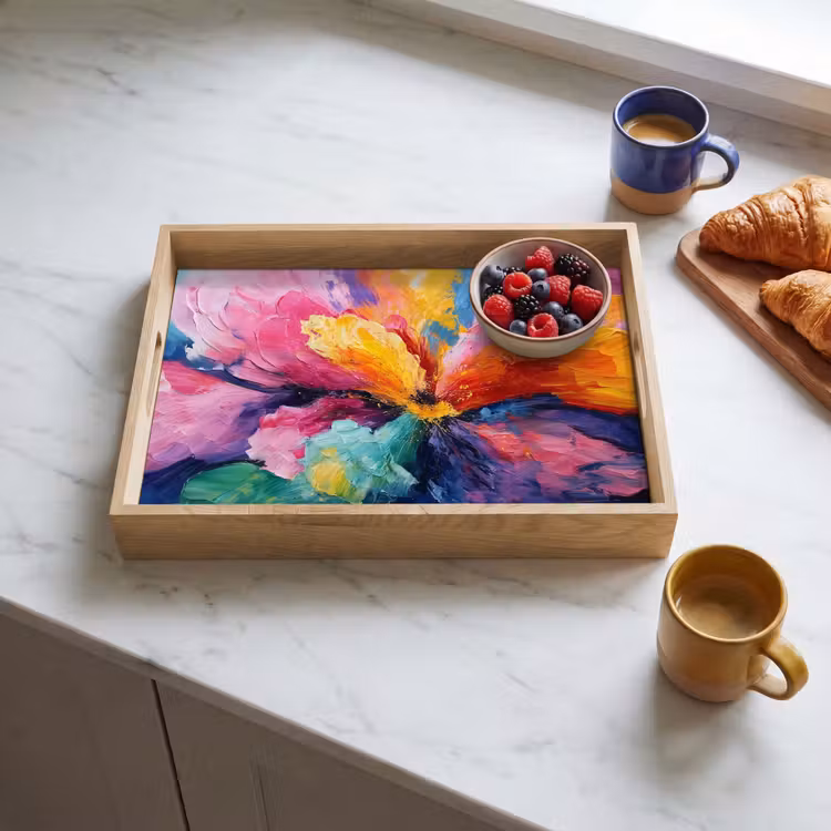 Plateau - Explosion de fleurs - Multicolore - Moving — 4
