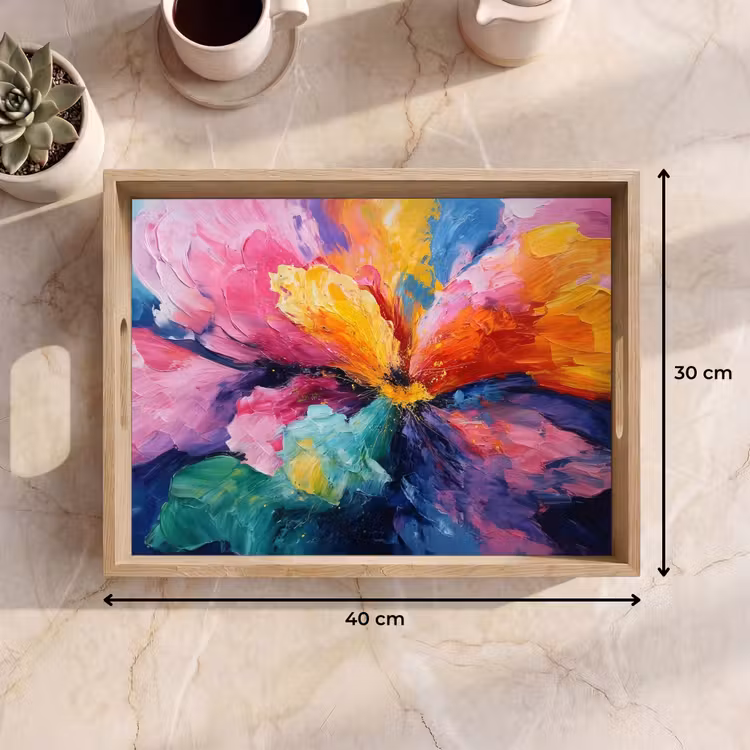 Plateau - Explosion de fleurs - Multicolore - Moving — 9