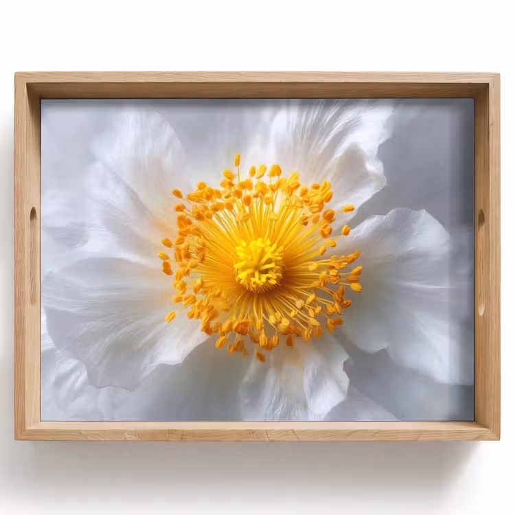 Plateau - Blanc - Fleur - Elégant — 1