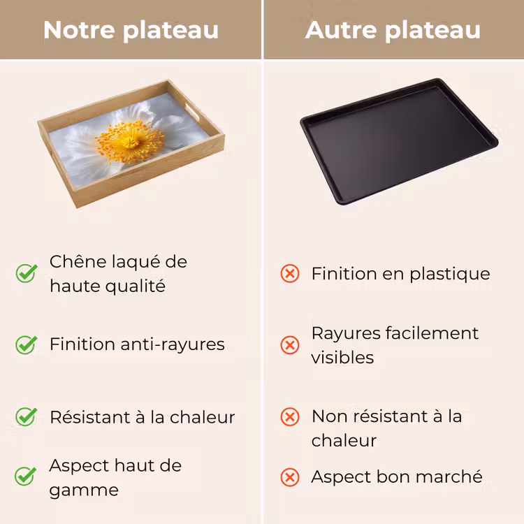 Plateau - Blanc - Fleur - Elégant — 3