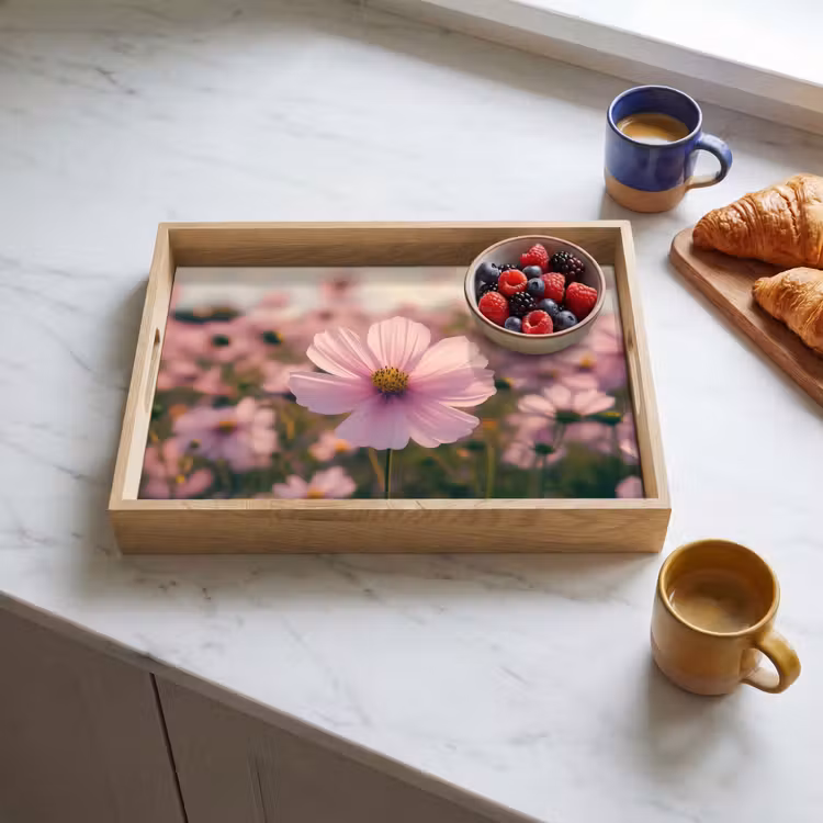 Plateau - Fleurs - violet - flou — 4
