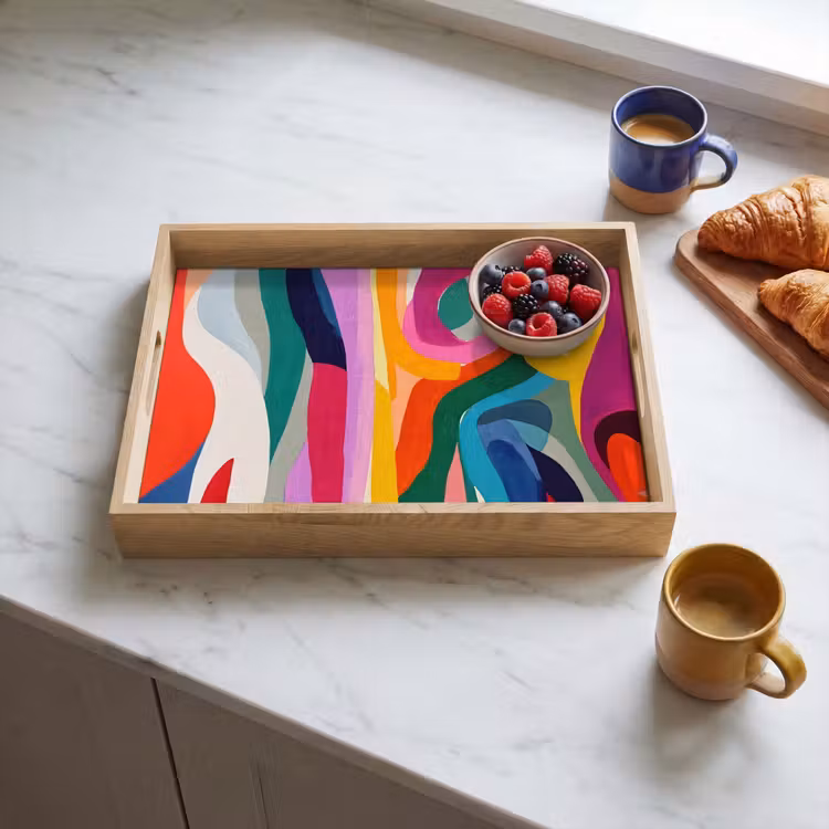 Plateau - Abstrait - coloré - vagues - lignes — 4