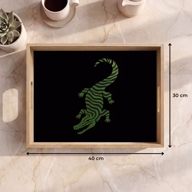 Plateau - Crocodile - Vert - Tigre - Rayures — 9