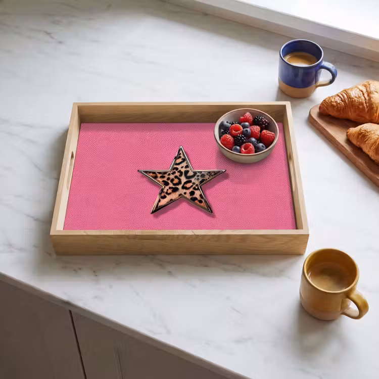 Plateau - Étoile - Léopard - Imprimé - Rose — 4
