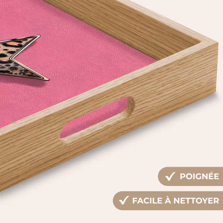 Plateau - Étoile - Léopard - Imprimé - Rose — 5