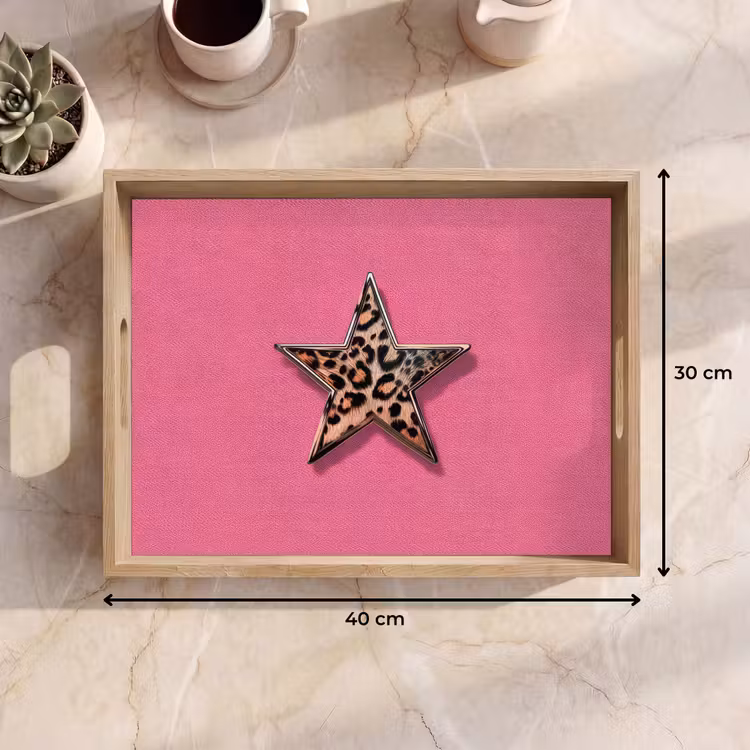 Plateau - Étoile - Léopard - Imprimé - Rose — 9