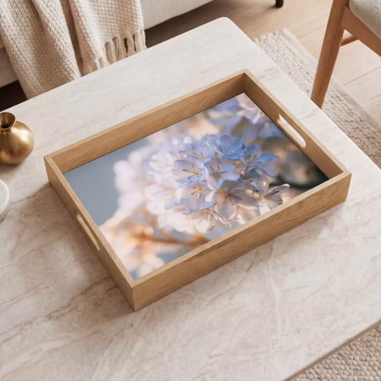 Plateau - Fleurs - Bleu clair - Flou - Grappes — 2
