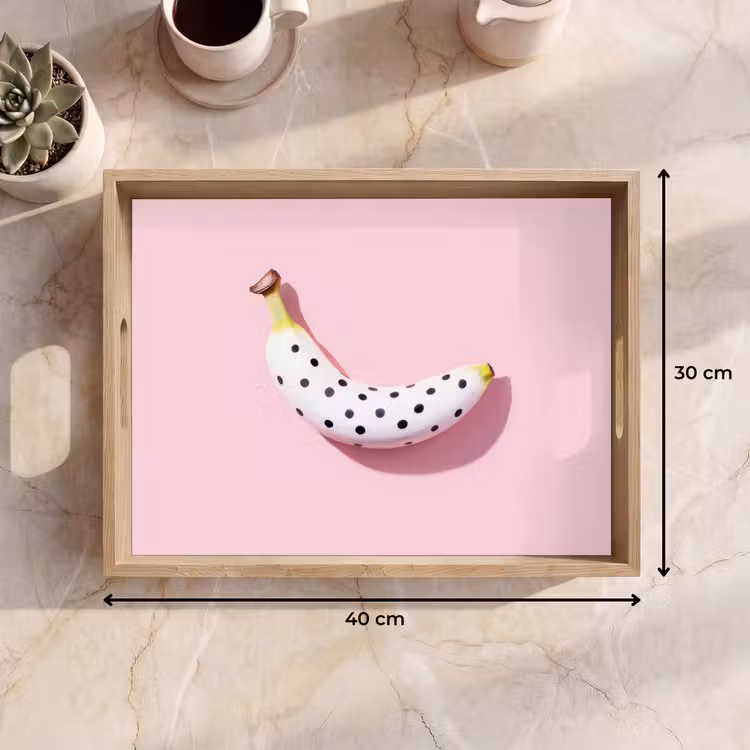 Plateau - Banane - Points - rose — 9