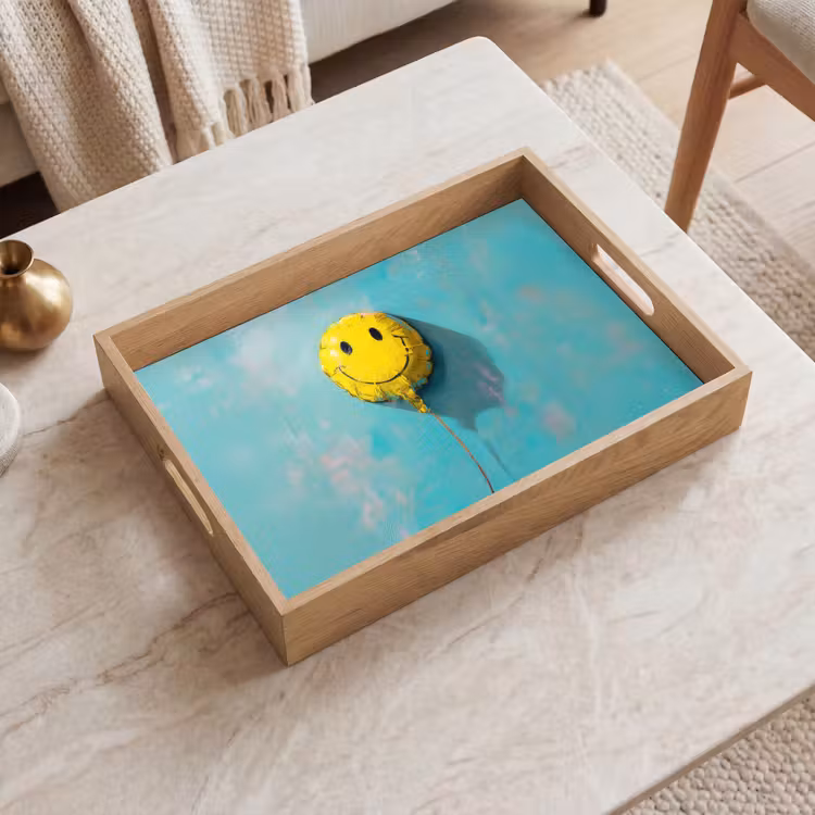 Plateau - Ballon - Jaune - Smiley — 2