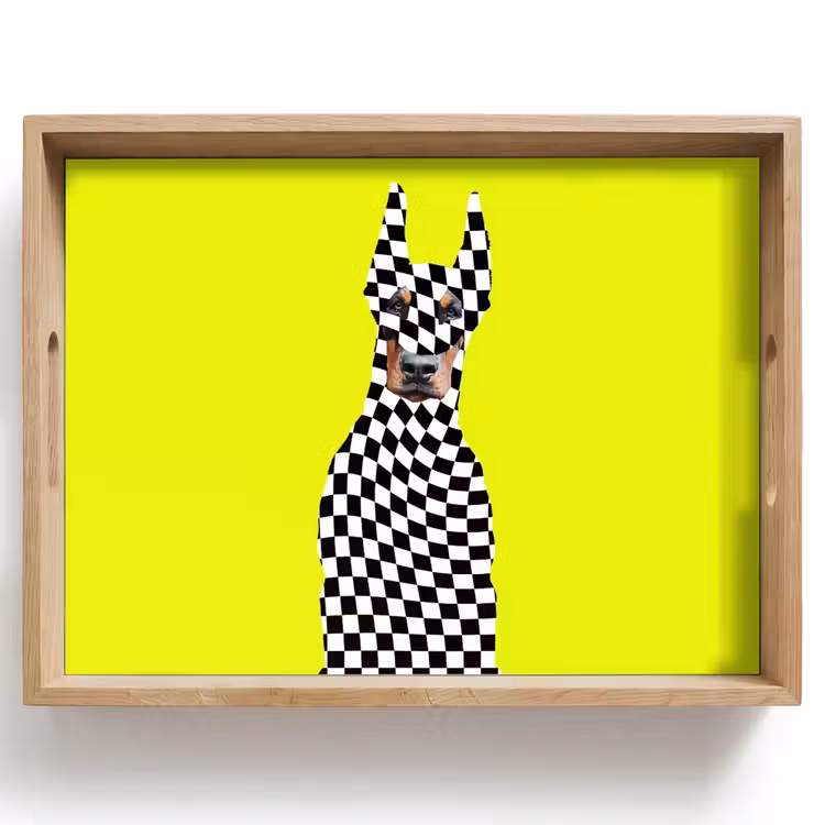 Plateau - Doberman - Bloqué - Jaune — 1