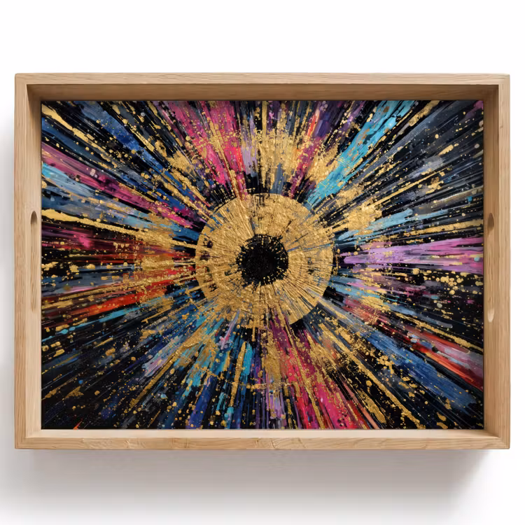 Plateau - Explosion - Or - Coloré - Abstrait — 1