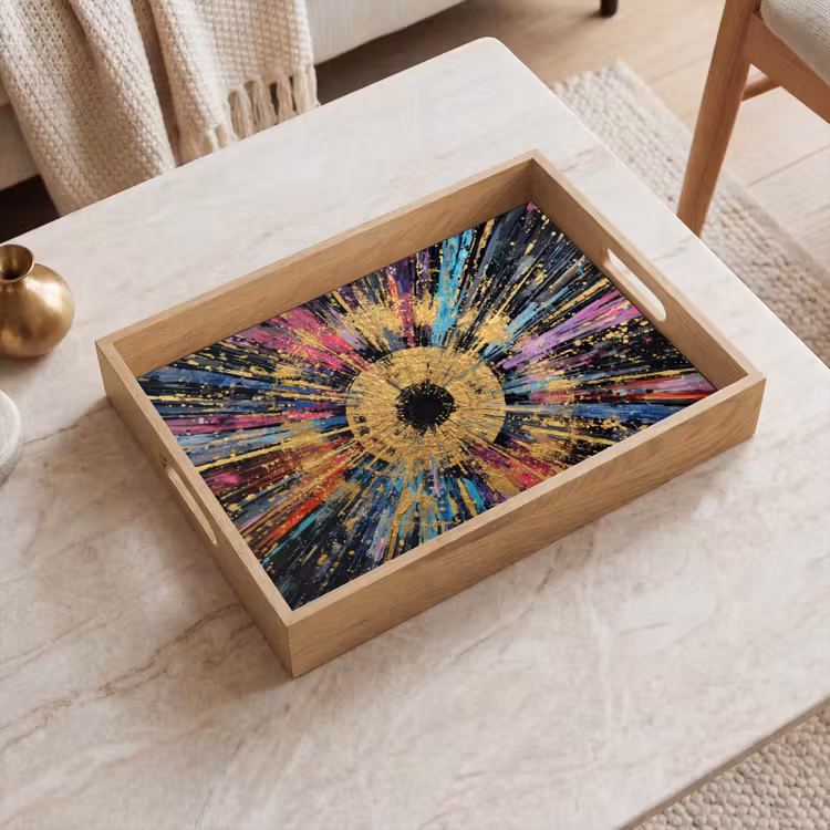 Plateau - Explosion - Or - Coloré - Abstrait — 2