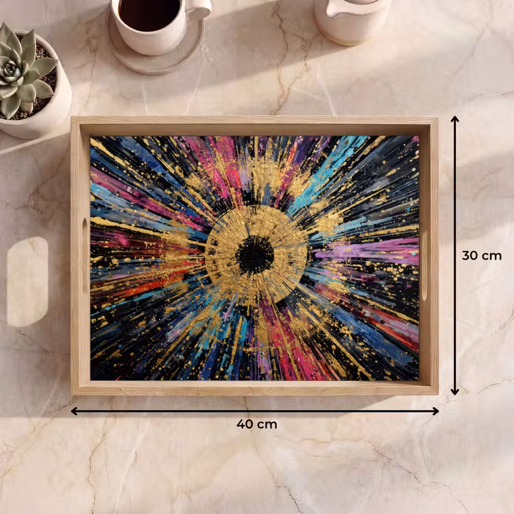 Plateau - Explosion - Or - Coloré - Abstrait — 9