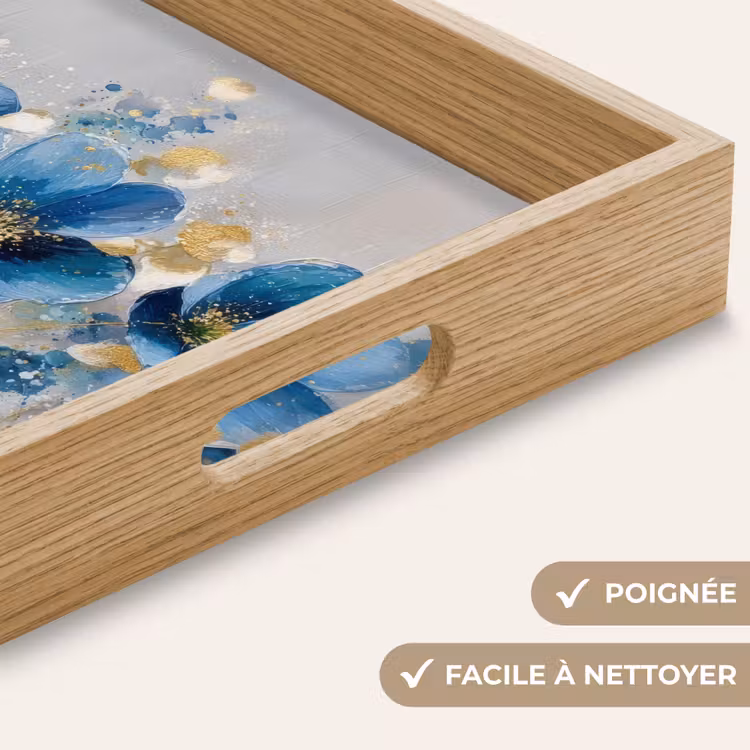Plateau - Fleurs - Bleu - Abstrait — 5