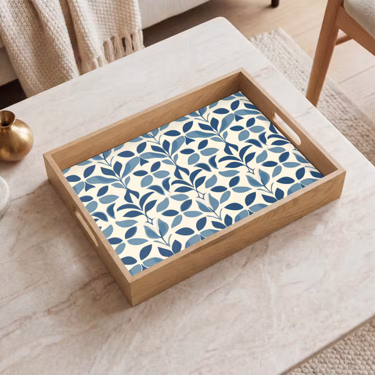 Plateau - Flora - Moderne - Bleu — 2