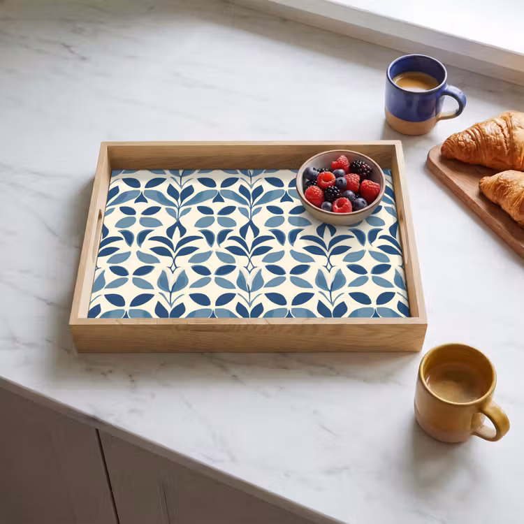 Plateau - Flora - Moderne - Bleu — 4
