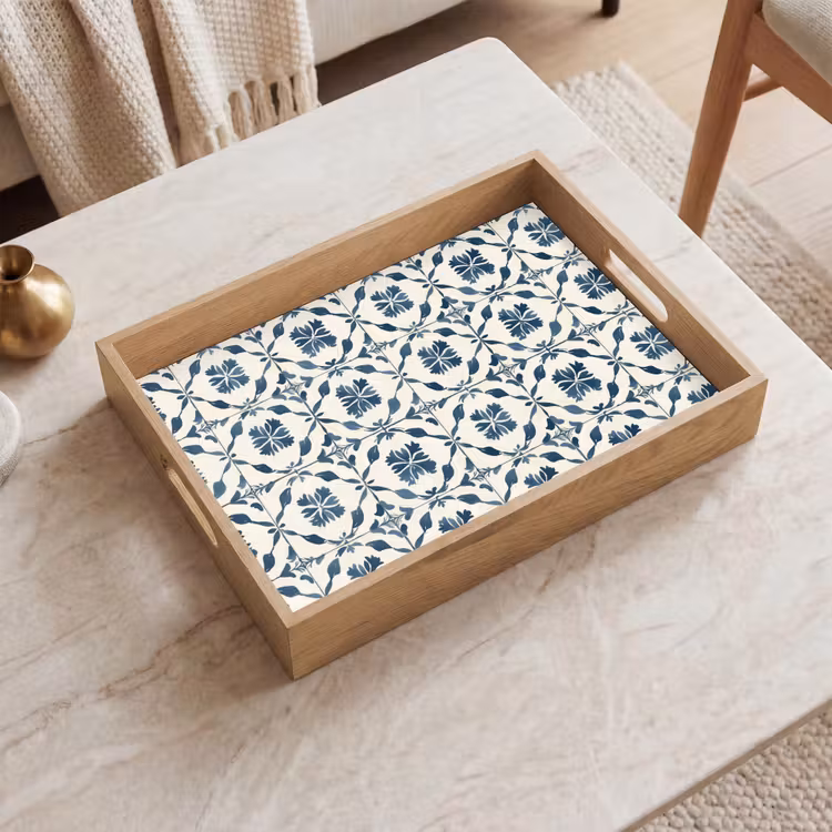 Plateau - Graphique - Carrelage - Bleu — 2