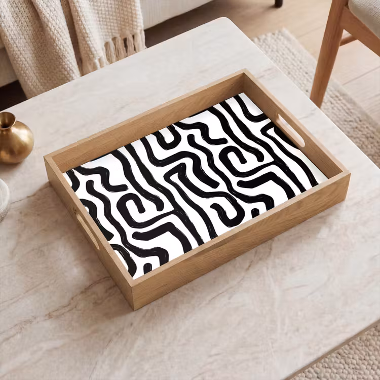Plateau - Moderne - Lignes - Noir — 2