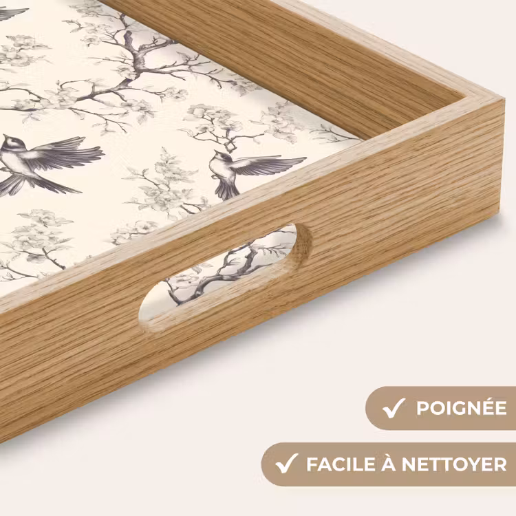 Plateau - Branches - Oiseaux - Beige — 5