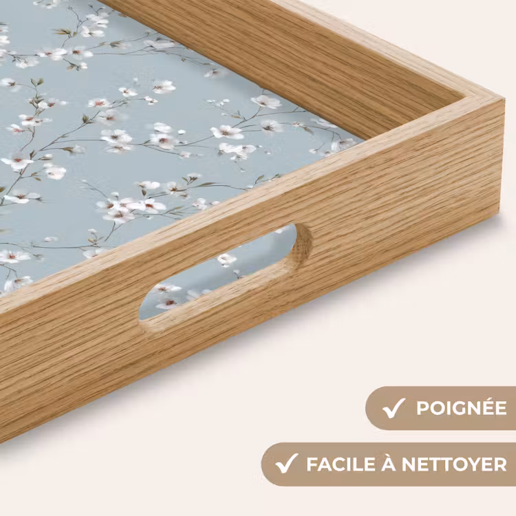 Plateau - Classique - Fleurs - Bleu — 5